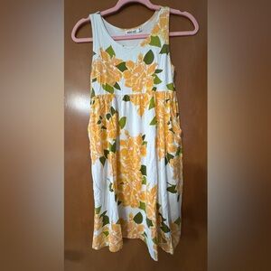 Fighting Eel Kids Dress - White and Yellow Floral